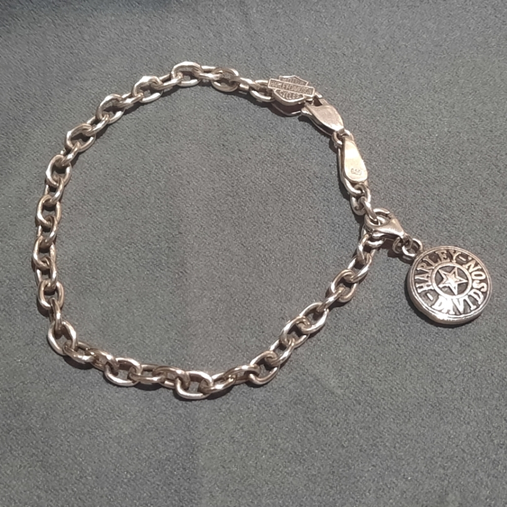 Harley-Davidson Sterling Silver Charm Bracelet